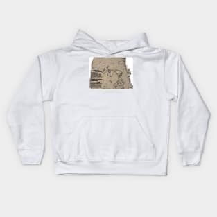 Old dragon map Kids Hoodie